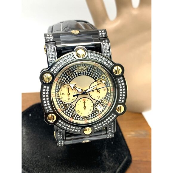 JBW Men's Watch JB-6215-10B 10 YR Anniversary Phantom 1.96ctw Diamond Quartz - Picture 13 of 14